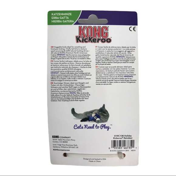NWT KONG Holiday Kickeroo Reindeer Cat Toy - Picture 2 of 9